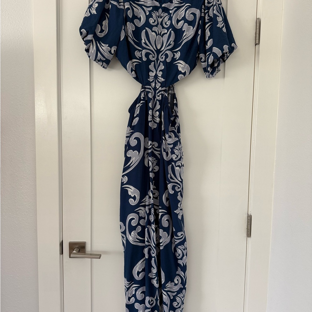 Abercrombie & Fitch Navy and White Maxi Dress